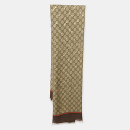 Gucci: Коричневый шарф  Horsebit
