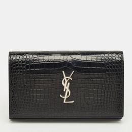 Saint Laurent Paris: Чёрный клатч  Kate
