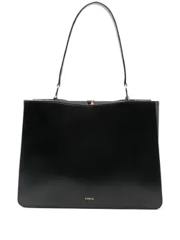 Furla: Чёрная сумка-шоппер 