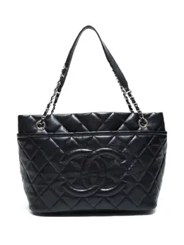 CHANEL Pre-Owned: Чёрная сумка-шоппер 