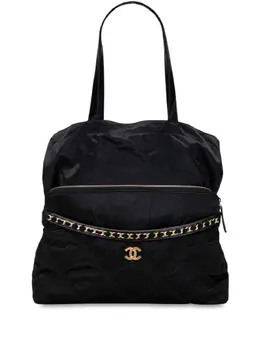 CHANEL Pre-Owned: Чёрная сумка-шоппер 