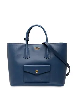 Prada Pre-Owned: Голубая сумка-шоппер 