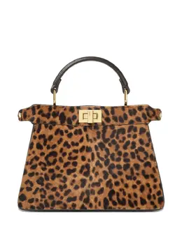 FENDI: Сумка-шоппер  Peekaboo ISeeU с леопардовым принтом