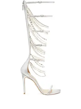 Stuart Weitzman: Серебристые сандалии  Nudist