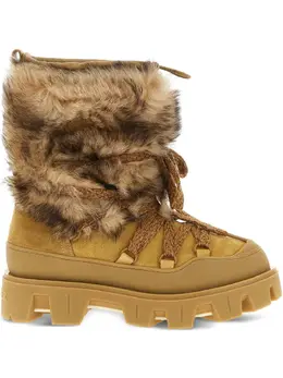 Moncler: Бежевые ботинки 