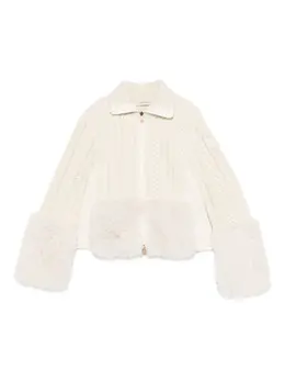 Moncler: Кардиган из искусственного меха 