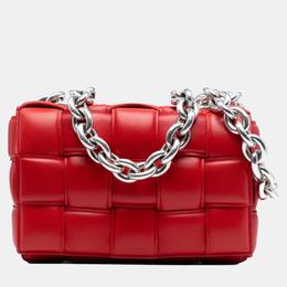 Bottega Veneta: Красная сумка  Chain Cassette
