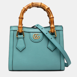 Gucci: Голубая сумка  Bamboo