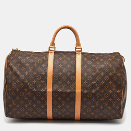 Louis Vuitton: Коричневая сумка  Keepall