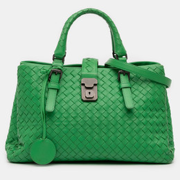 Bottega Veneta: Зелёная сумка  Intrecciato