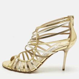 Jimmy Choo: Серебристые сандалии 