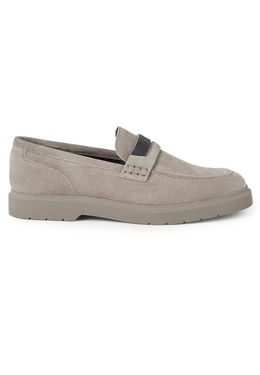 BRUNELLO CUCINELLI: Серые лоферы 