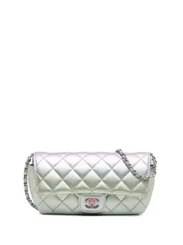 CHANEL Pre-Owned: Серебристая сумка через плечо 