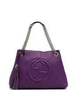 Gucci Pre-Owned: Фиолетовая сумка-шоппер 