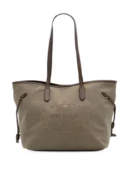 Prada Pre-Owned: Коричневая сумка-шоппер 