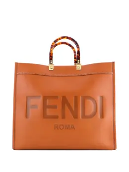 Fendi Pre-Owned: Коричневая сумка-шоппер 