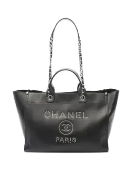 CHANEL Pre-Owned: Чёрная сумка-шоппер 