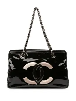 CHANEL Pre-Owned: Серебристая сумка-шоппер 