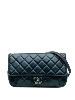CHANEL Pre-Owned: Голубая сумка через плечо 
