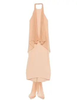 Alberta Ferretti: Бежевое платье 