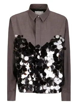 sacai: Рубашка с блёстками 