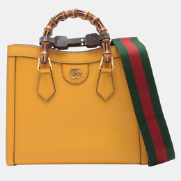 Gucci: Жёлтая сумка  Bamboo