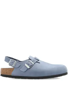 Birkenstock: Голубые сабо 