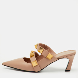 Valentino: Бежевые сабо  Roman Stud