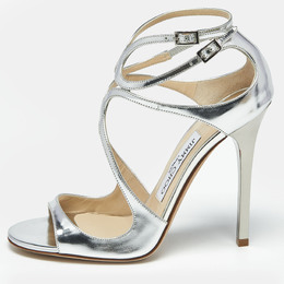 Jimmy Choo: Серебристые сандалии 