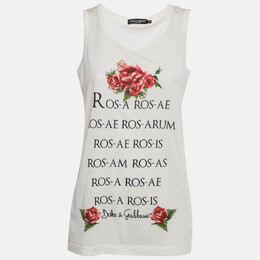Dolce & Gabbana: Белая майка  Rose