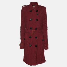 Burberry: Бордовый плащ 