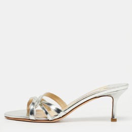 Jimmy Choo: Серебристые сандалии 