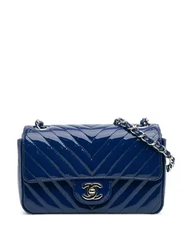 CHANEL Pre-Owned: Голубая сумка через плечо 