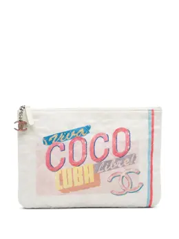 CHANEL Pre-Owned: Белый клатч 