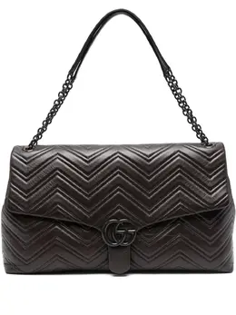 Gucci: Коричневая сумка  GG Marmont
