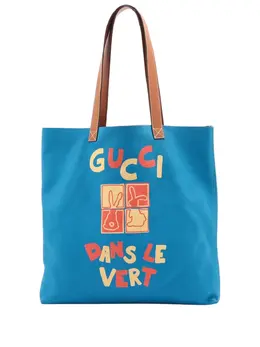 Gucci Pre-Owned: Голубая сумка-шоппер 