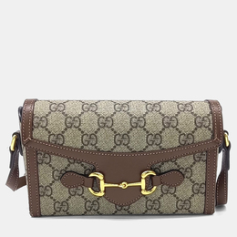 Gucci: Коричневая сумка  Horsebit 1955