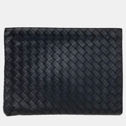 Bottega Veneta: Чёрный клатч 