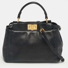 Fendi: Чёрная сумка на руку  Peekaboo