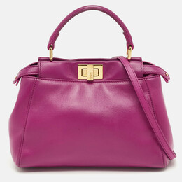 Fendi: Розовая сумка на руку  Peekaboo