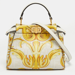 Fendi: Жёлтая сумка на руку  Peekaboo