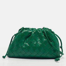 Bottega Veneta: Зелёная сумка  Intrecciato