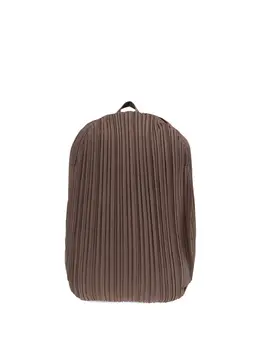 Pleats Please Issey Miyake: Коричневый рюкзак 