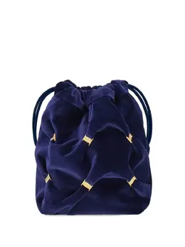 Ferragamo: Голубая сумка  Vara Bow