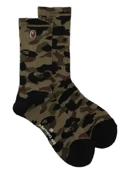 A BATHING APE®: Носки цвета хаки 