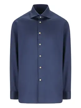 Kiton: Голубая рубашка 