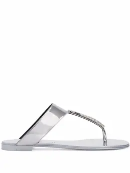 Giuseppe Zanotti: Серебристые сандалии  Cleta