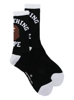 A BATHING APE®: Чёрные носки 