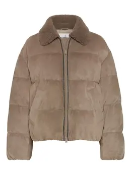 Brunello Cucinelli: Бежевая куртка  Monili