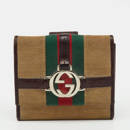 Gucci: Бежевый кошелёк  Web